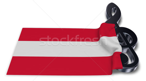 clef symbol and austrian flag - 3d rendering Stock photo © drizzd