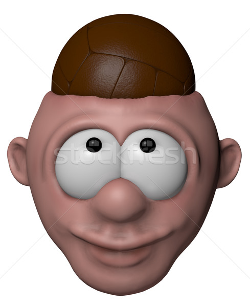 Volleybal man hoofd 3d illustration sport bal Stockfoto © drizzd