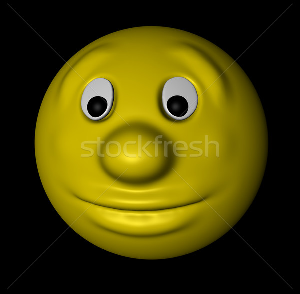 Maan komische zwarte 3d illustration glimlach gezicht Stockfoto © drizzd