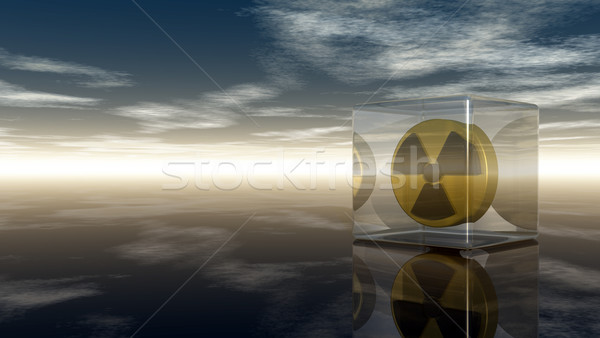 Nukleáris szimbólum felhős égbolt 3d illusztráció textúra Stock fotó © drizzd
