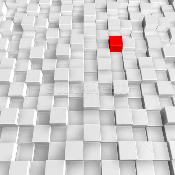 Tolerancia fehér piros kockák 3d illusztráció absztrakt Stock fotó © drizzd