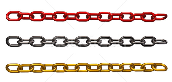 Metal łańcuchy biały 3d ilustracji ramki przemysłu Zdjęcia stock © drizzd