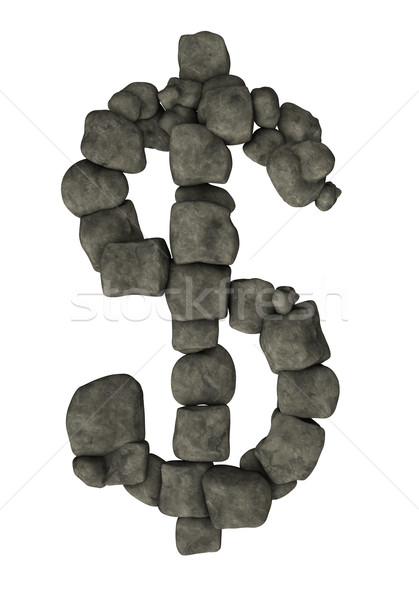 Kavicsok dollár szimbólum fehér 3d illusztráció pénz Stock fotó © drizzd