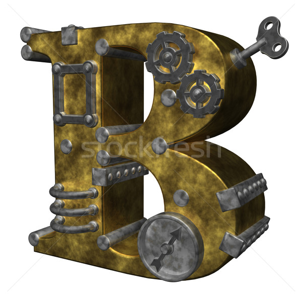 Steampunk mektup beyaz 3d illustration saat teknoloji Stok fotoğraf © drizzd