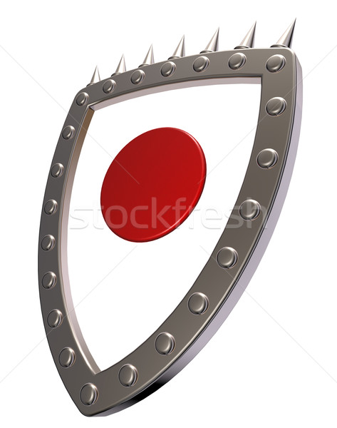 Japón escudo bandera metal 3d sol Foto stock © drizzd