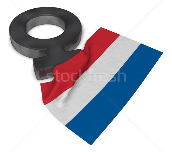 symbol for feminine and flag of the netherlands - 3d rendering Stock photo © drizzd