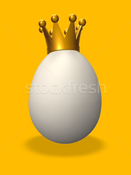 Kral yumurta easter egg taç 3d illustration tavuk Stok fotoğraf © drizzd