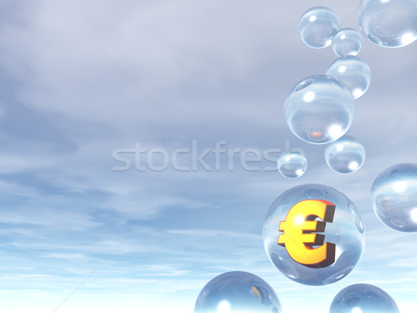 ストックフォト: ユーロ · 泡 · にログイン · 3次元の図 · ビジネス