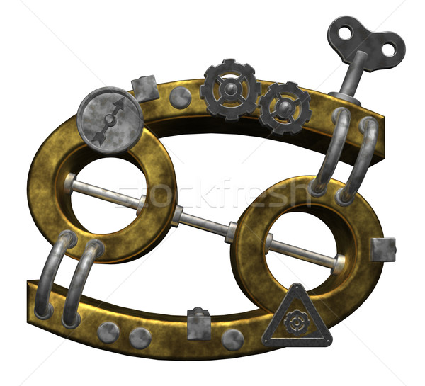 Raka metal symbol biały 3d ilustracji podpisania Zdjęcia stock © drizzd