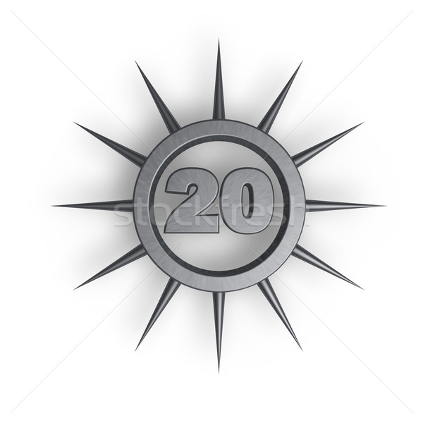 Zahl zwanzig Ring innerhalb 3D-Darstellung Geburtstag Stock foto © drizzd