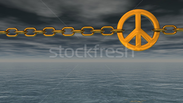 мира символ цепь металл темно воды Сток-фото © drizzd