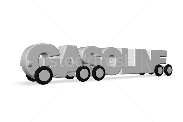 Benzin Wort Räder weiß 3D-Darstellung Öl Stock foto © drizzd