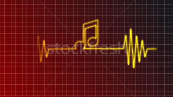 Vencer corazón cardiograma curva música nota Foto stock © drizzd