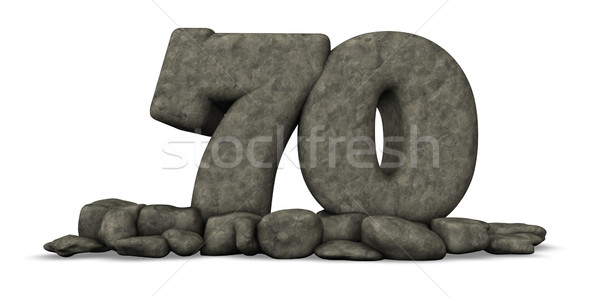 stone number seventy on white background - 3d rendering Stock photo © drizzd