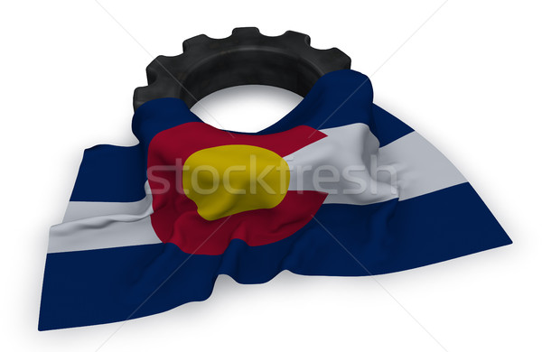 gear wheel and flag of colorado - 3d rendering Stock photo © drizzd