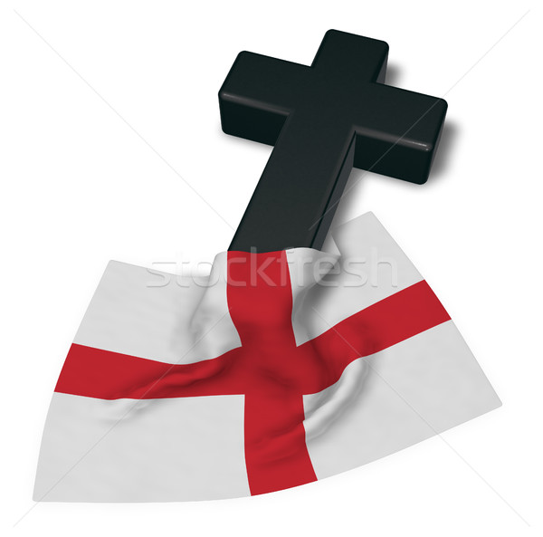 christian cross and flag of england - 3d rendering Stock photo © drizzd