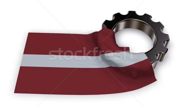 gear wheel and flag of latvia - 3d rendering Stock photo © drizzd