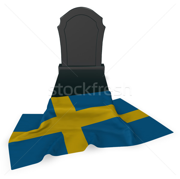 gravestone and flag of sweden - 3d rendering Stock photo © drizzd