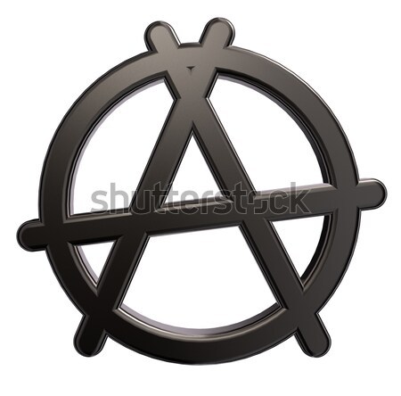 Anarchia rozsdás szimbólum fehér 3d illusztráció fém Stock fotó © drizzd