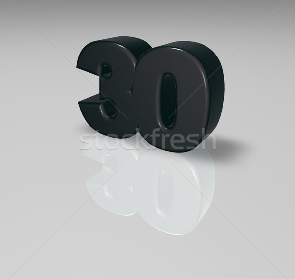 Numer trzydzieści błyszczący powierzchnia 3d ilustracji rocznicy Zdjęcia stock © drizzd