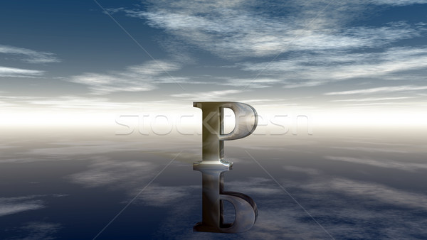 金屬 字母p 多雲 天空 3D 商業照片 © drizzd