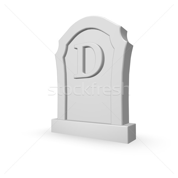 Nagrobek litera d biały 3d ilustracji śmierci list Zdjęcia stock © drizzd