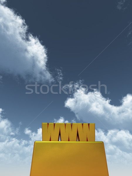 Www litere aur albastru noros Imagine de stoc © drizzd