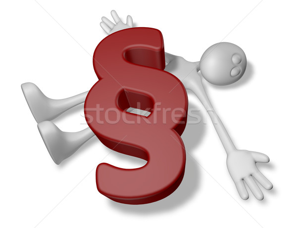  paragraph symbol on dead white guy - 3d illustration Stock photo © drizzd