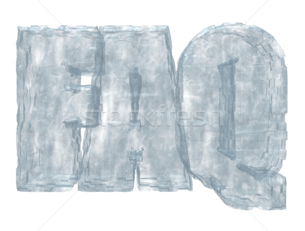 Lodu faq zamrożone tag biały 3d ilustracji Zdjęcia stock © drizzd