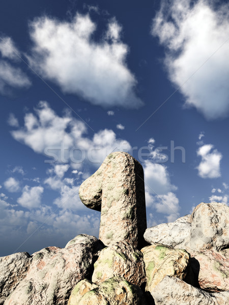 Legelső kő felhős kék ég 3d illusztráció buli Stock fotó © drizzd