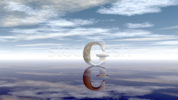 metal uppercase letter g under cloudy sky - 3d rendering Stock photo © drizzd