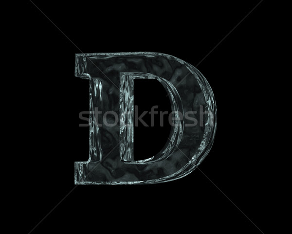 Fagyott d betű fekete 3d illusztráció levél hideg Stock fotó © drizzd