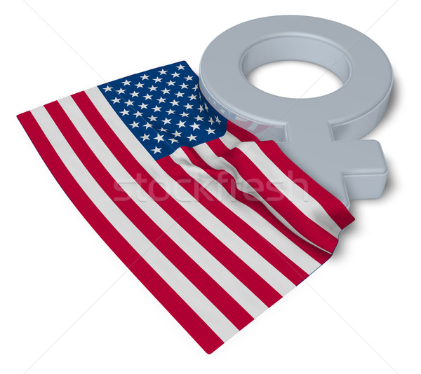 female symbol and flag of the usa - 3d rendering Stock photo © drizzd