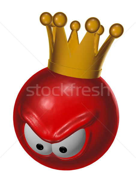 evil red king smiley - 3d illustration Stock photo © drizzd