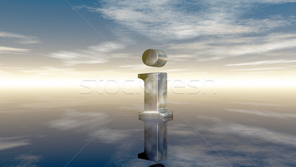 metal uppercase letter i under cloudy sky - 3d rendering Stock photo © drizzd