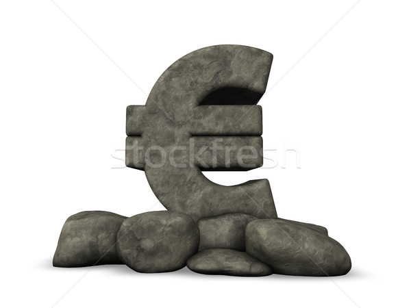 euro symbol rock - 3d illustration Stock photo © drizzd