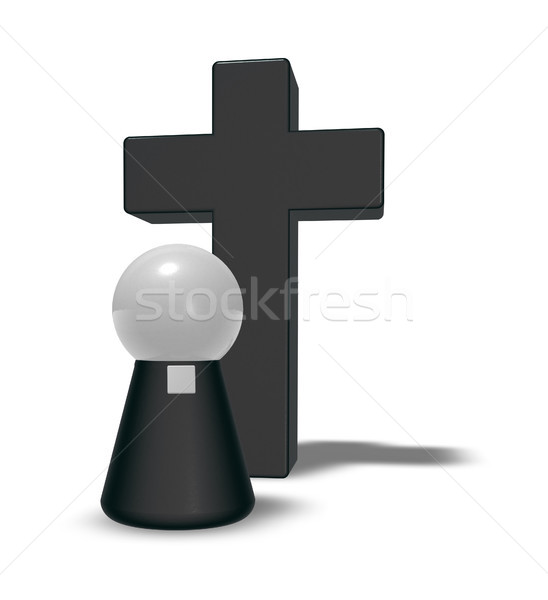 Pastor Christian krzyż proste rysunku symbol Zdjęcia stock © drizzd