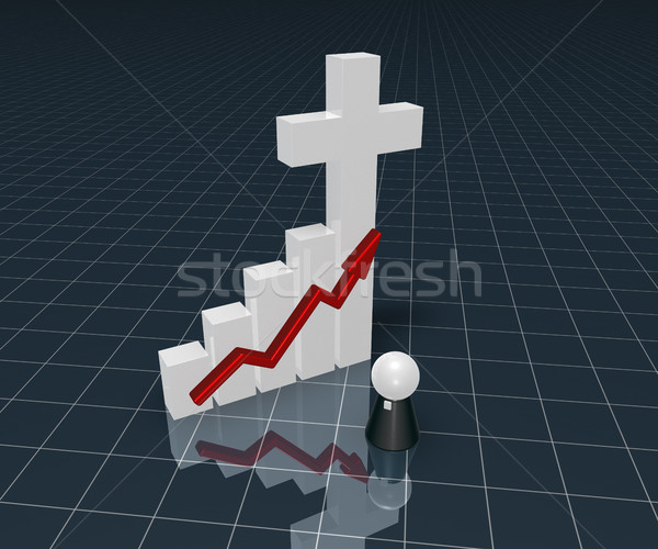 üzleti grafikon keresztény kereszt szimbólum pápa alkat Stock fotó © drizzd