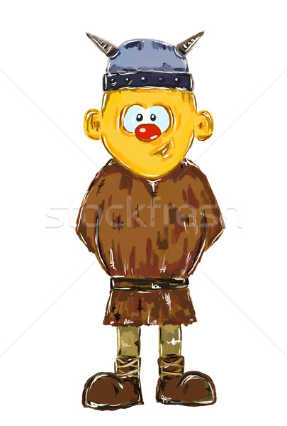 Viking garçon main peint blanche 3d illustration [[stock_photo]] © drizzd