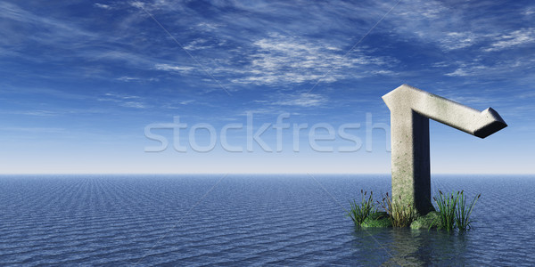Wiking rock ocean 3d ilustracji chmury religijnych Zdjęcia stock © drizzd