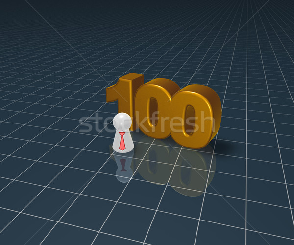 Nummer eins hundert Bauer Krawatte 3D Rendering Stock foto © drizzd
