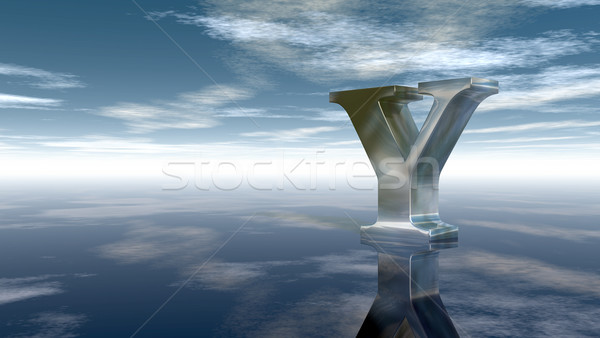 metal uppercase letter y under cloudy sky - 3d rendering Stock photo © drizzd