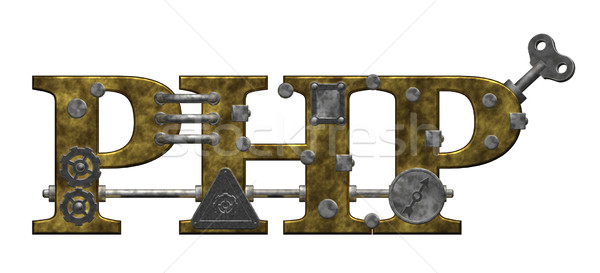 ストックフォト: Php · マシン · 文字 · 白 · 3次元の図 · インターネット