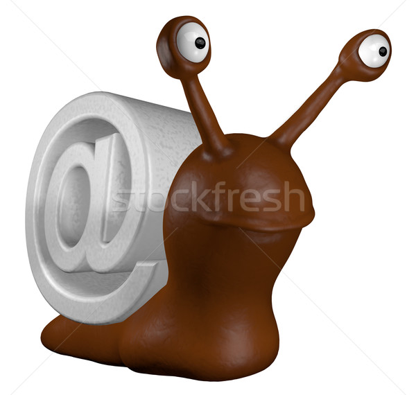 Funny slug with email alias - 3d cartoon illustration Stock photo © drizzd