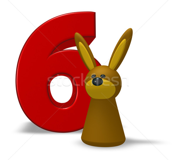 number six and rabbit Stock photo © drizzd