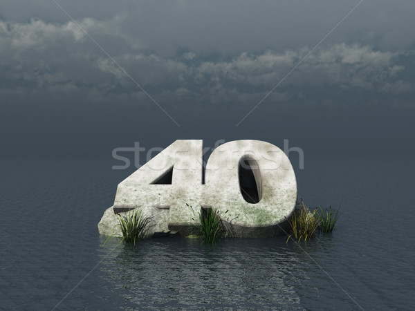 Negyven szám óceán 3d illusztráció természet tájkép Stock fotó © drizzd