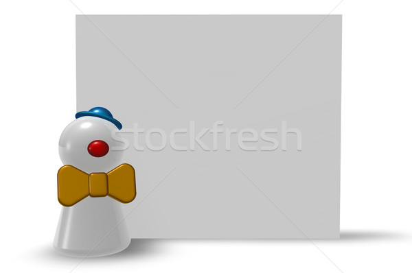 Pion clown boord witte 3d illustration teken Stockfoto © drizzd