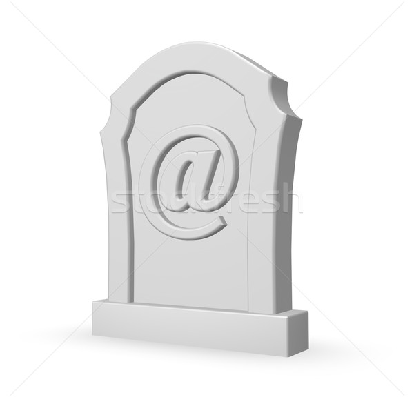 Spam Grabstein E-Mail Symbol weiß 3D-Darstellung Stock foto © drizzd