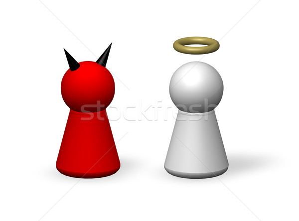 Kút gonosz játék angyal ördög Jézus Stock fotó © drizzd
