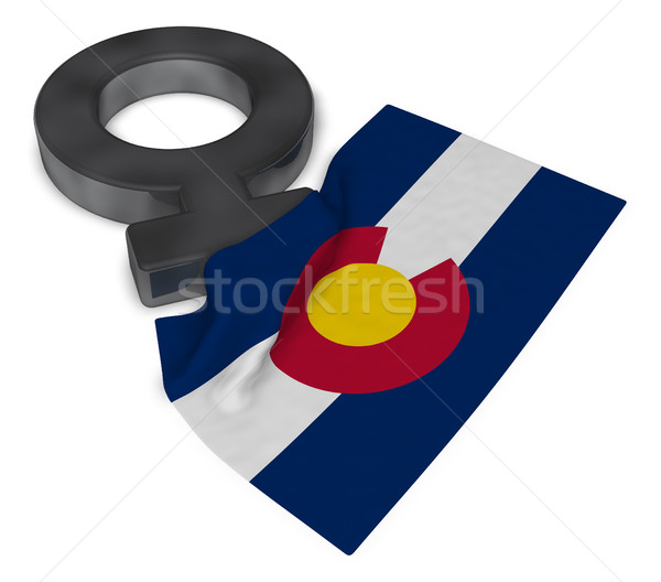 female symbol and flag of colorado - 3d rendering Stock photo © drizzd